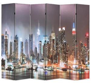 Paravan - Sklopiva sobna pregrada sa slikom New Yorka noću 228 x 170 cm - 228 x 170 cm 1 1 228 x 170 cm