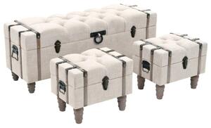 3-dijelni set klupa za pohranu 112x37x45 cm od drva i čelika