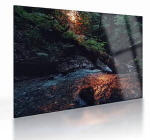 Staklena slika planinskog potoka (70x50 cm)