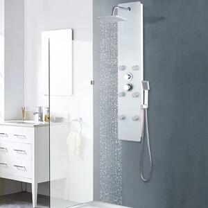 Tuš panel od stakla 25 x 44 6 x 130 cm bijeli - Bijela Bijela
