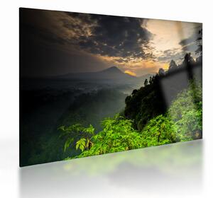 Staklena slika - zeleni planinski krajolik (70x50 cm)