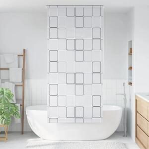 Zavjesa za tuš - Roleta za tuš 80 x 240 cm s uzorkom kvadrata - 80 x 240 cm Četvrtasto