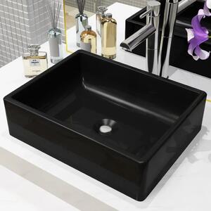 Keramički kvadratni Lavabo - Umivaonik 41 x 30 x 12 cm crni - Crna Crna