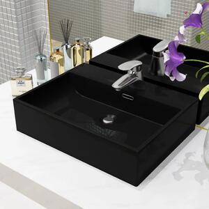Lavabo - Umivaonik s otvorom za slavinu keramički crni 51 5 x 38 5 x 15 cm - Crna 51.5 x 38.5 x 15 cm Crna 51.5 x 38.5 x 15 cm