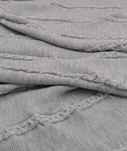 Sivi pamučni prekrivač za krevet za jednu osobu 150x200 cm Trenza - Oyo Concept