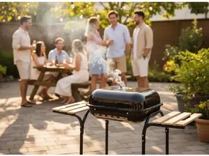 BBW Meeting 0155 američki BBQ roštilj – mobilni roštilj na ugljen za dvorište i terasu