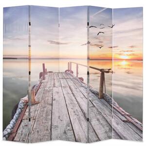 Paravan - Sklopiva sobna pregrada s uzorkom jezera 200 x 170 cm - 200 x 170 cm 1 5 200 x 170 cm