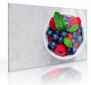 Staklena slika - zdjela s šumskim voćem (70x50 cm)