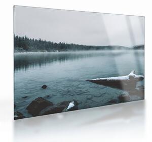 Staklena slika - ledeno sjeverno jezero (70x50 cm)