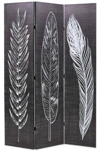 Paravan - Sklopiva sobna pregrada s uzorkom pera 120 x 170 cm crno-bijela - 120 x 170 cm 1 1 120 x 170 cm