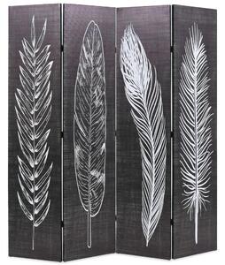Paravan - Sklopiva sobna pregrada s uzorkom pera 160 x 170 cm crno-bijela - 160 x 170 cm 1 1 160 x 170 cm