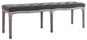 Klupa od tkanine i masivnog drva 150 x 40 x 48 cm tamnosiva - Tamno siva Tamno siva
