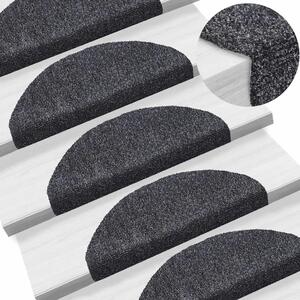 Prostirke za stepenice samoljepljive 15 kom 65x21x4 cm tamno sive poluokrugle velike - Tamno siva 65 x 21 x 4 cm 15 Tamno