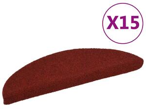 Prostirke za stepenice samoljepljive 15 kom 56x17x3 cm bordo crvene poluokrugle - Bordo crvena 56 x 17 x 3 cm 15 Bordo crve