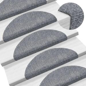 Prostirke za stepenice samoljepljive 15 kom 56x17x3 cm svijetlo sive poluokrugle - Svjetlosiva 56 x 17 x 3 cm 15 Svjetlosiv