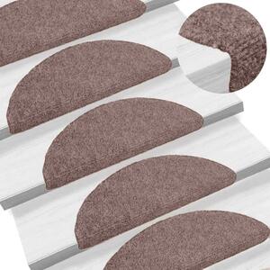 Prostirke za stepenice samoljepljive 15 kom 65x21x4 cm svijetlosmeđe poluokrugle velike - Svjetlosmeđa 65 x 21 x 4 cm 15 S