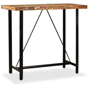 Barski Stol od Masivnog Obnovljenog Drva 120x60x107 cm - Smeđa 120 x 60 x 107 cm 1 Smeđa