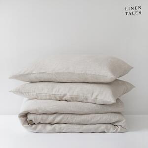 Bijelo-bež lanena posteljina za krevet za jednu osobu 140x200 cm – Linen Tales