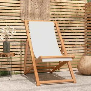 Ležaljka od tikovine 56 x 105 x 96 cm krem - Krema 1 Bez naslona za ruke Krema