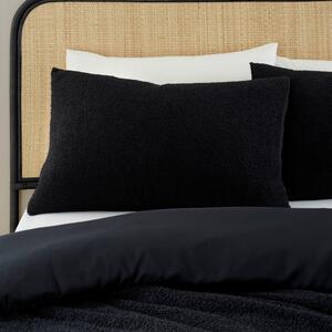 Crna posteljina za bračni krevet od boucle tkanine 200x200 cm Cosy – Catherine Lansfield