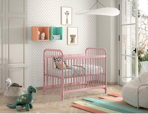 Ružičasti metalni dječji krevet 60x120 cm BRONXX – Vipack
