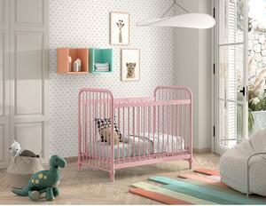 Ružičasti metalni dječji krevet 60x120 cm BRONXX – Vipack