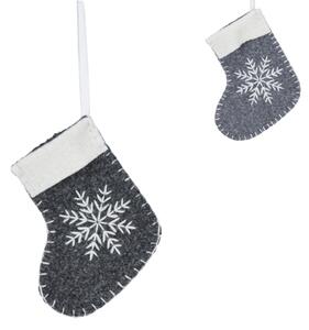 Viseća božićna čarapa SNOW SOCK 12 cm - više boja Boja: Tamno siva