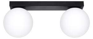 Crna stropna svjetiljka sa staklenim sjenilom ø 12 cm Umerta – Nice Lamps