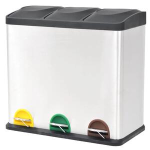 Reciklažna kanta za smeće s papučicama nehrđajući čelik 54 L - 3 x 18 l 1 3 x 18 l