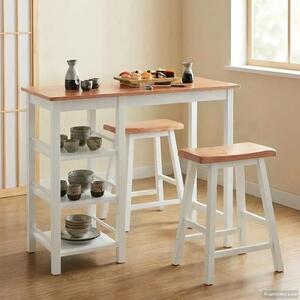 Barski Set 3 kom MDF Bijeli - Bijela 3 1 Bijela