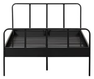 Crni metalni krevet s podnicom 120x200 cm Mees – WOOOD