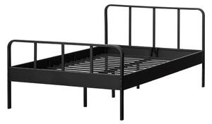 Crni metalni krevet s podnicom 120x200 cm Mees – WOOOD