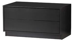 Crna modularna TV komoda od masivnog bora 75x40 cm Finca – WOOOD