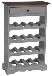 Stalak za vino od masivnog drva mahagonija 55 x 23 x 85 cm - Smeđa i bijela 1 1 1