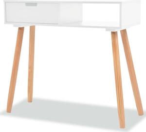 Konzolni Stol od Masivne Borovine 80x30x72 cm Bijeli - Bijela 1 Bijela