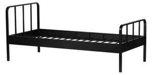 Crni metalni krevet s podnicom 90x200 cm Mees – WOOOD