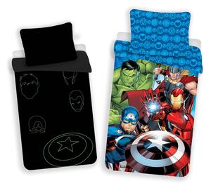 Pamučna dječja posteljina za krevet za jednu osobu sa svjetlećim efektom 140x200 cm Avengers - Jerry Fabrics