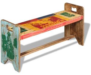Klupa od masivnog obnovljenog drva 100 x 30 x 50 cm