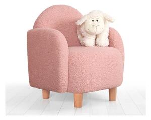Ružičasta dječja fotelja od bouclé tkanine Moylo – Artie