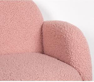 Ružičasta dječja fotelja od bouclé tkanine Moylo – Artie