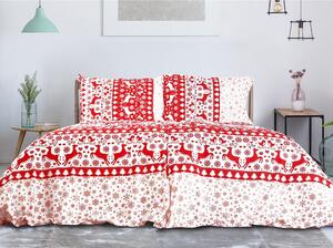 Crveno-bijela pamučna posteljina za krevet za jednu osobu 140x200 cm Exclusive – B.E.S