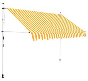 Tenda na ručno uvlačenje 250 cm narančasto-bijela prugasta - Narančasta i bijela 1 bijeli okvir 250 cm