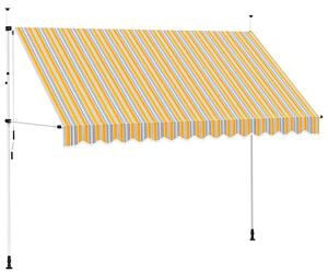 Tenda na ručno uvlačenje 350 cm žuto-plava prugasta - Žuta i plava 1 bijeli okvir 350 cm