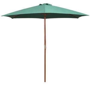 Suncobran 270 x 270 cm s drvenim stupom zeleni - Zelena 1 Zelena