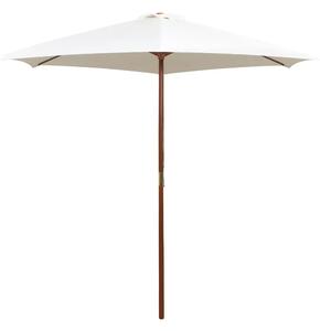 Suncobran 270 x 270 cm s drvenim stupom krem bijeli - Krema 1 Krema
