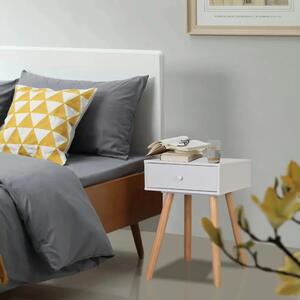 Noćni Ormarići 2 kom Masivna Borovina 40x30x61 cm Bijeli - Bijela 2 Bijela