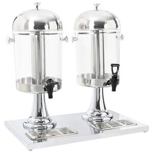 Dvostruki Dispenzer za Sok Nehrđajući Čelik 2 x 8 L - 56 x 35 x 57 cm 1 56 x 35 x 57 cm