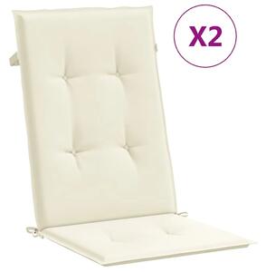 Jastuci za vrtne stolice 2 kom krem 120 x 50 x 3 cm od tkanine - Krema 120 x 50 x 3 cm 2