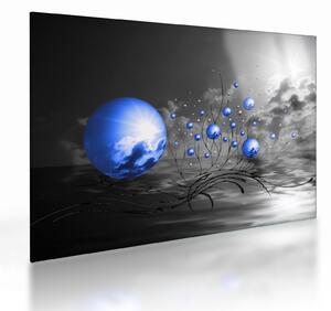 Staklena slika tamno plavih kugli (70x50 cm)