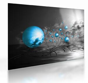Staklena slika svijetlo plavih kugli (70x50 cm)